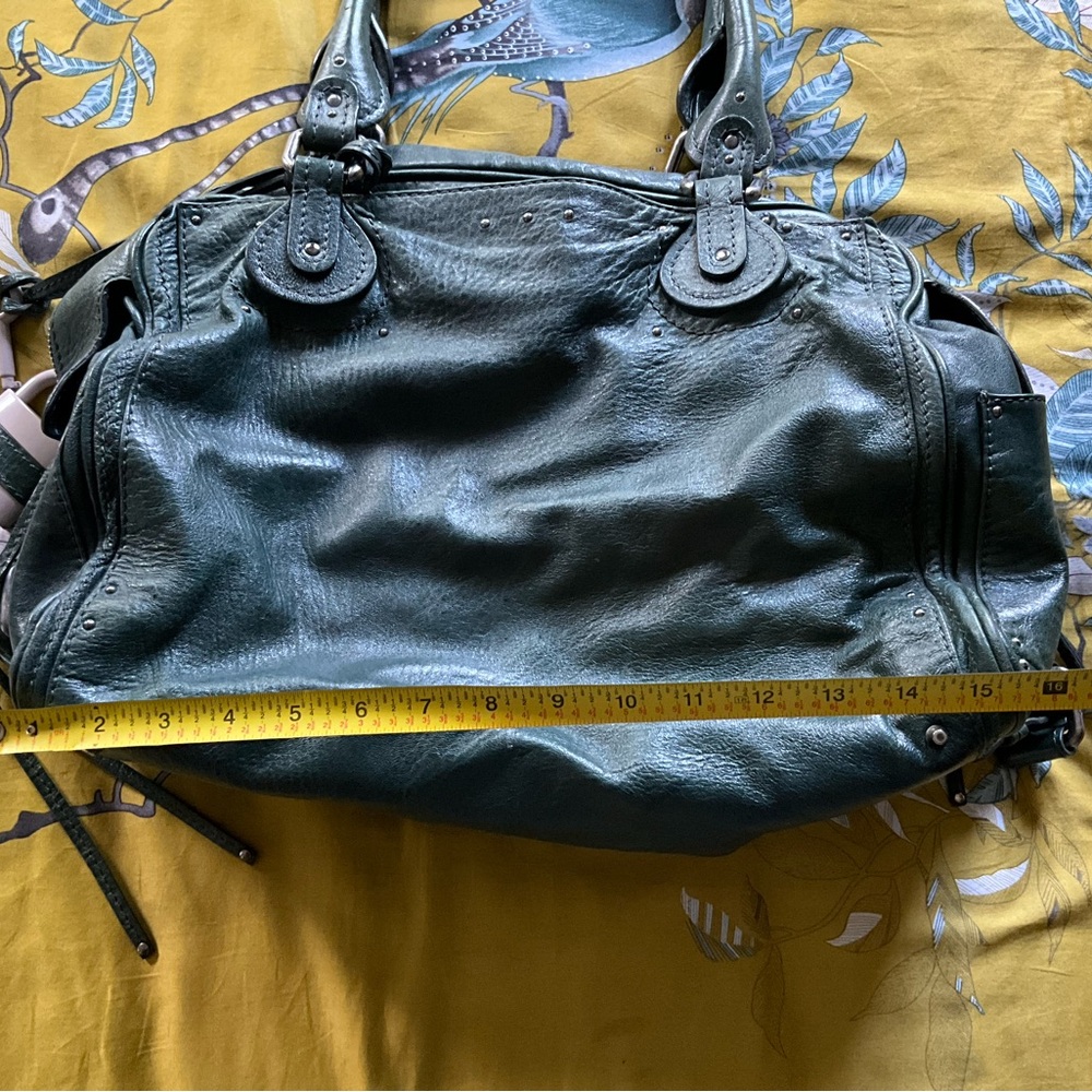 Chloe Dark Green Leather Shoulder Bag - Picture 3 of 8